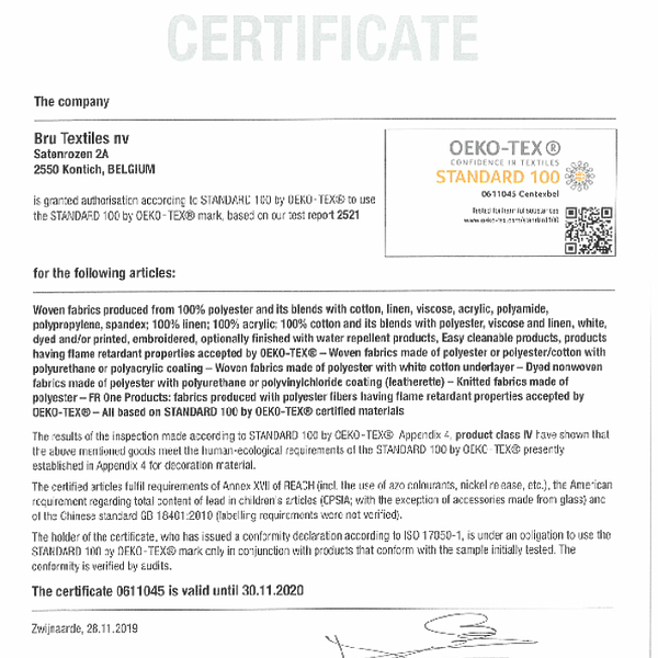 fenno - certyfikat OEKO TEX